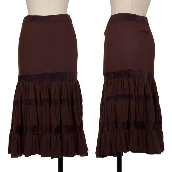 Jean Paul Gaultier Femme ブラウンロングスカート M ジャンポールゴルチエ マイユファムJean Paul GAULTIER MAILLE FEMME