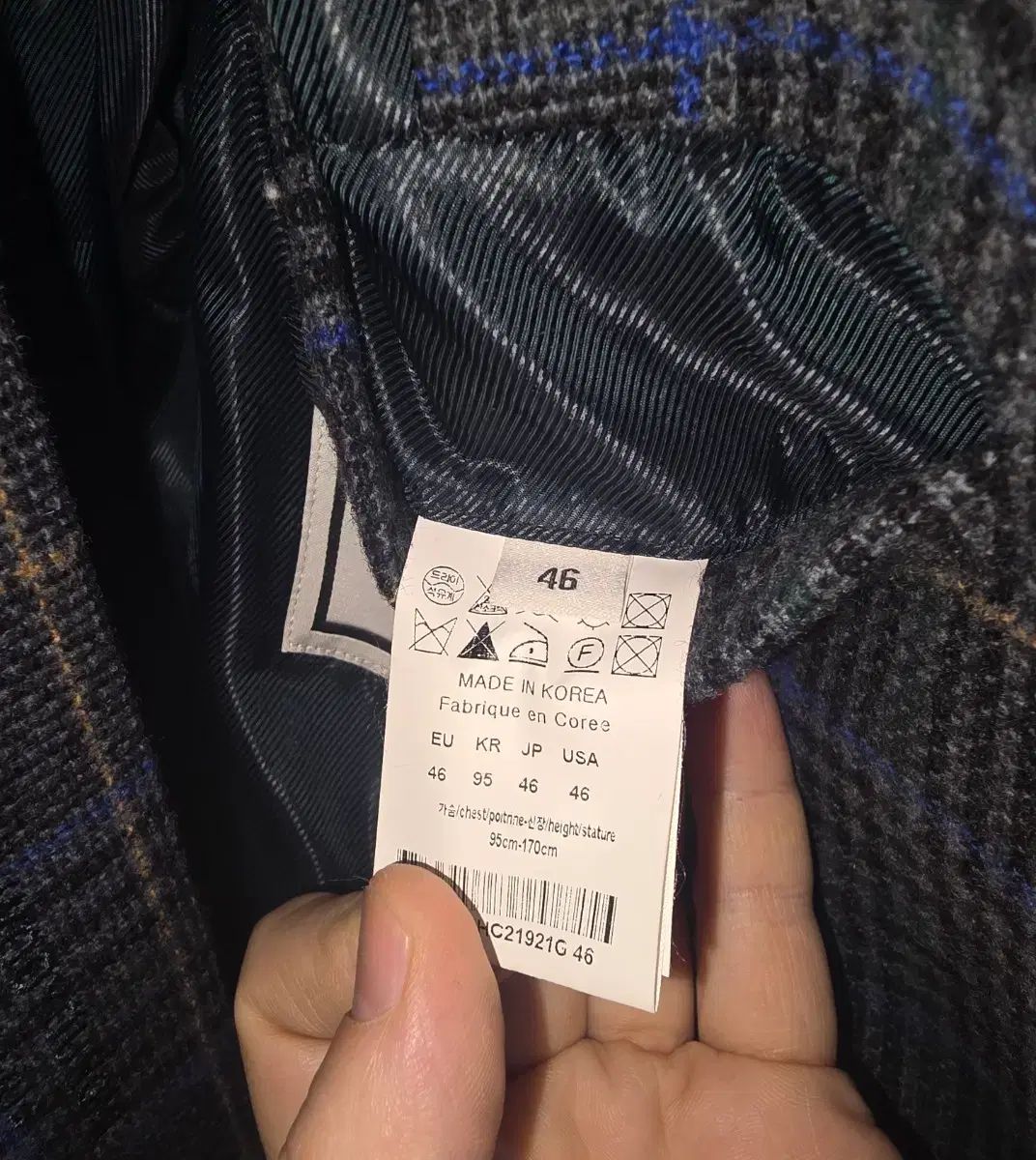 ウーヨンミ コレクション 19 FW ブルー CHECK コート 46 size