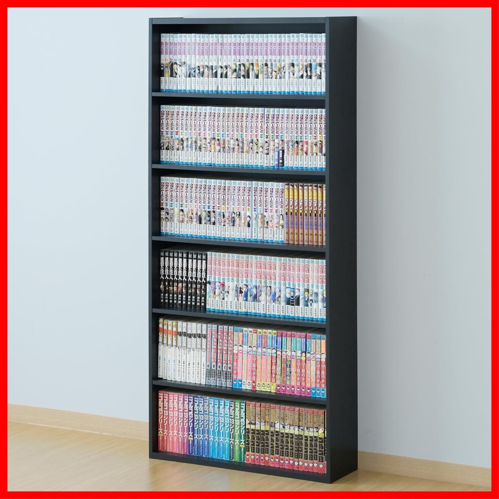 スリム 大容量 全体耐荷重70㎏ 6段 本棚 幅60 奥行17 高さ134 cm ラック 組立品 山善 YAMAZEN ブラック CMCR 1360 BK