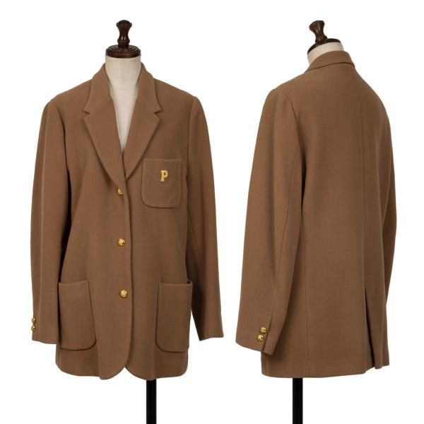 PINKHOUSE 茶色ジャケット ピンクハウスPINK HOUSE カシミヤ混ウールナイロンモッサブレザー