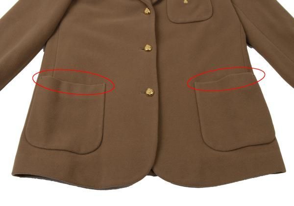 PINKHOUSE 茶色ジャケット ピンクハウスPINK HOUSE カシミヤ混ウールナイロンモッサブレザー