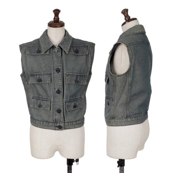 シャネルCHANEL フラップポケットデザインデニムベスト 青M位 - メルカリ