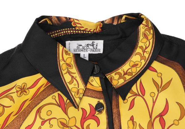 エルメスHERMES スカーフ切替プルオーバーニットシャツ 黒黄L - メルカリ