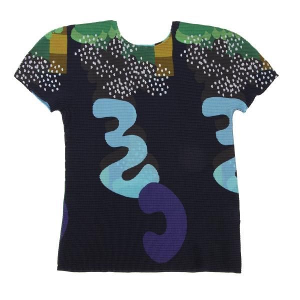 イッセイミヤケ ミーISSEY MIYAKE me イラストプリントストレッチ