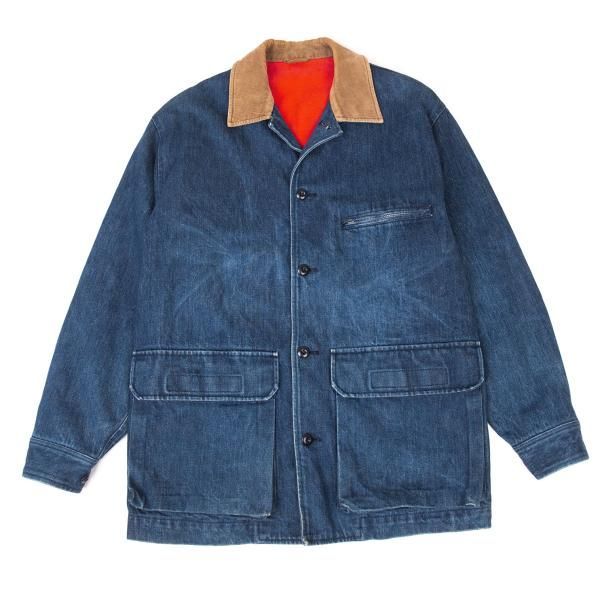 コム・デ・ギャルソンデニムカバーオール コーデュロイ襟付き コム・デ・ギャルソンデニムカバーオール コーデュロイ襟付き コム・デ