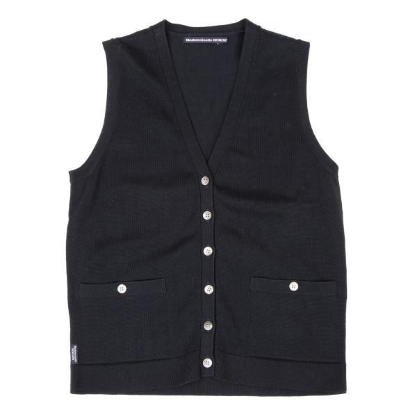 マドモアゼルノンノンMademoiselle NON NON コットンニットベスト 紺M
