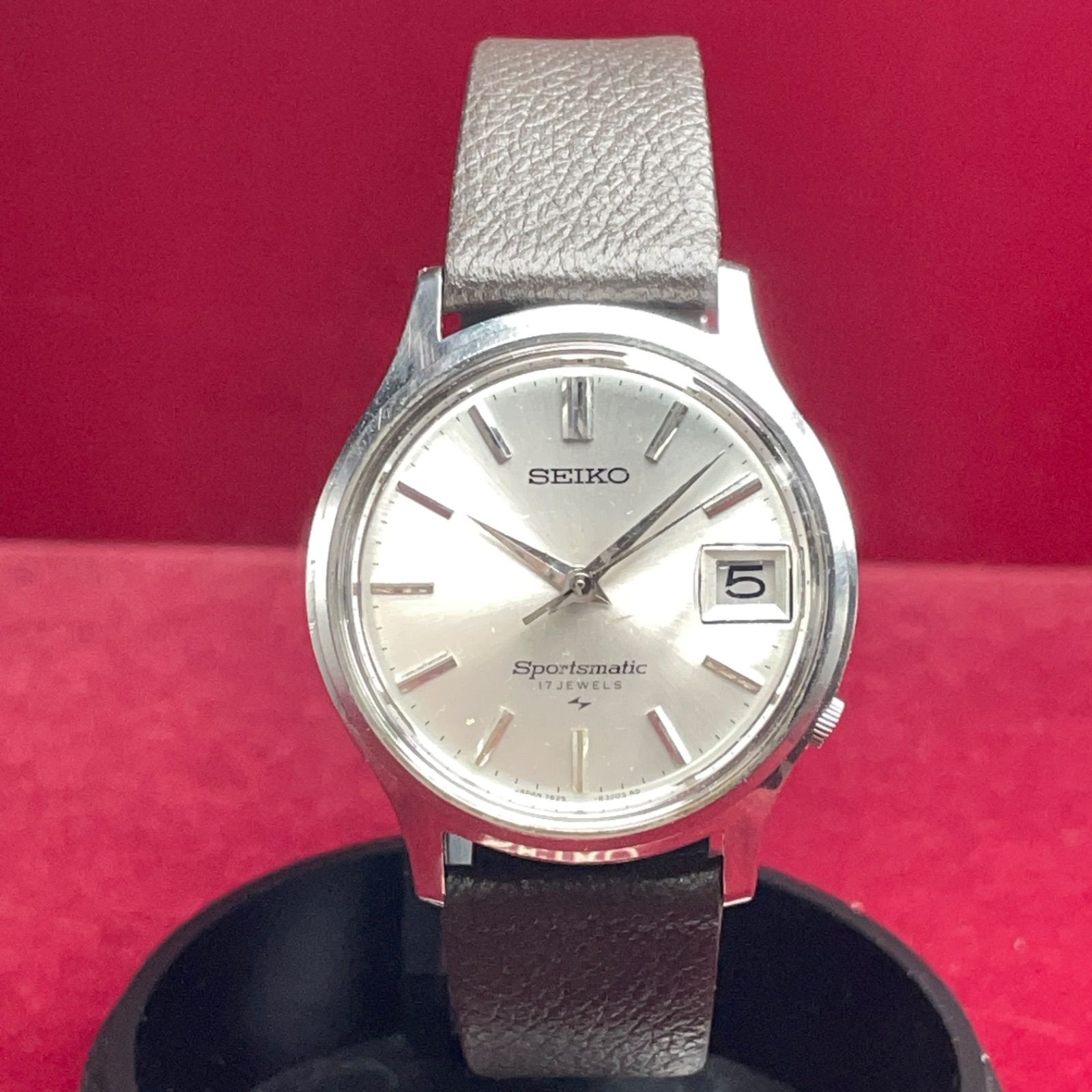 OH済 風防 SEIKO スポーツマチック 自動巻 1968年製 ヴィンテージ アンティーク セイコー 稼働品 デイト 腕時計