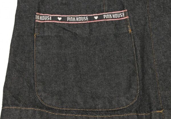 ピンクハウスPINK HOUSE ロゴ刺繍テーピングデニムジャケット 黒M