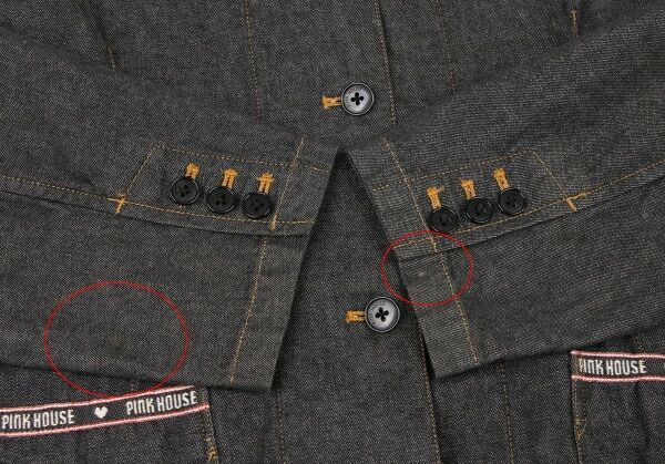 ピンクハウスPINK HOUSE ロゴ刺繍テーピングデニムジャケット 黒M