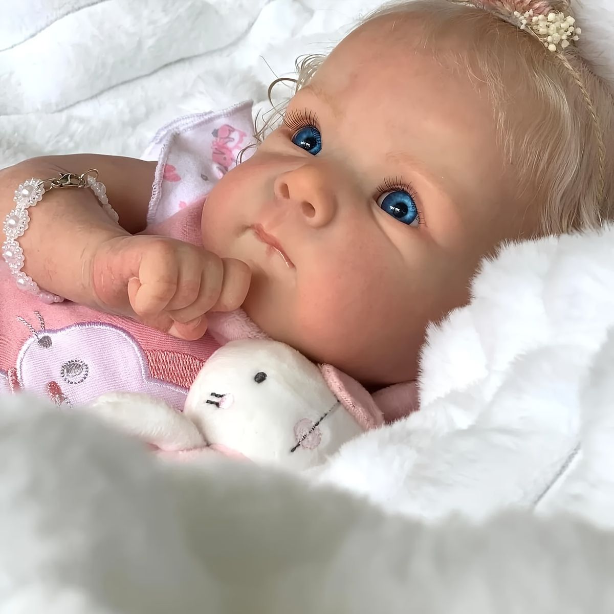 リアルな可愛さ】リボーンドール 45cm ピンク衣装＆ブロンドヘア