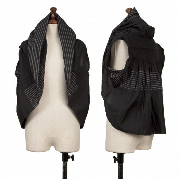 センソユニコSENSOUNICO 慈雨 シワ加工サークルベスト 黒シルバー40