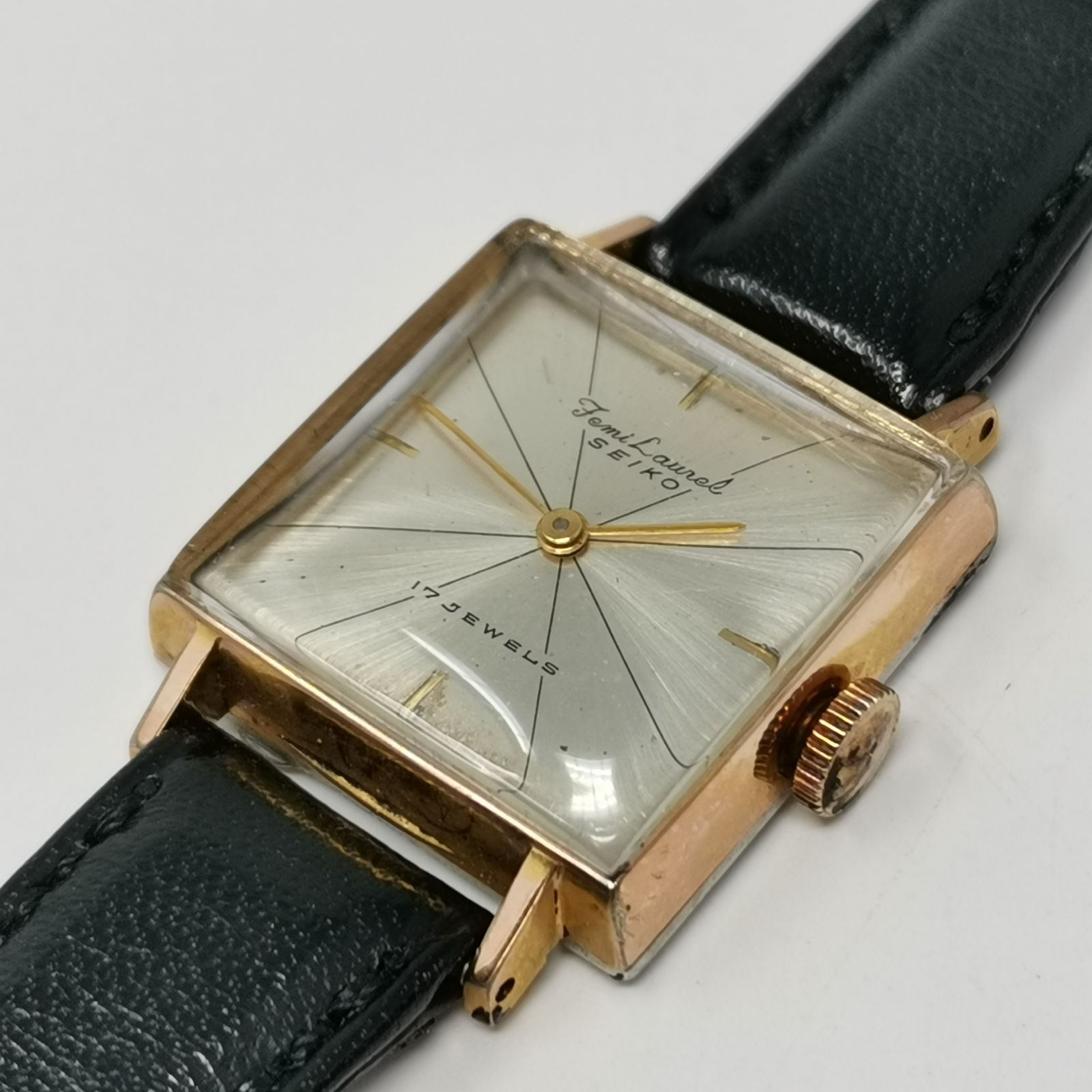 SEIKO セイコー フェミローレル 17石 手巻 金メッキケース 角形ケース レディース腕時計 文字盤ゴールド Femi Laurel 5292 稼働品 管理番号