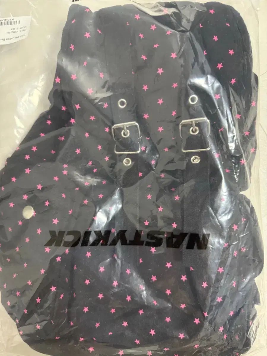 ピンク 星柄 3ポケット バッグ バックパック ブラック ヴィンテージ 必須アイテム ユニーク Kitsch