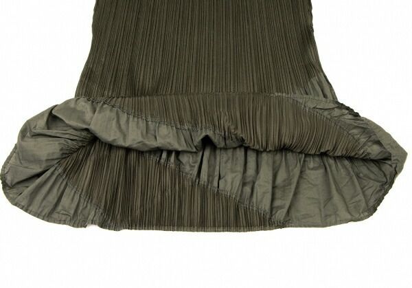 プリーツプリーズPLEATS PLEASE 切替プリーツノースリーブ カーキ3