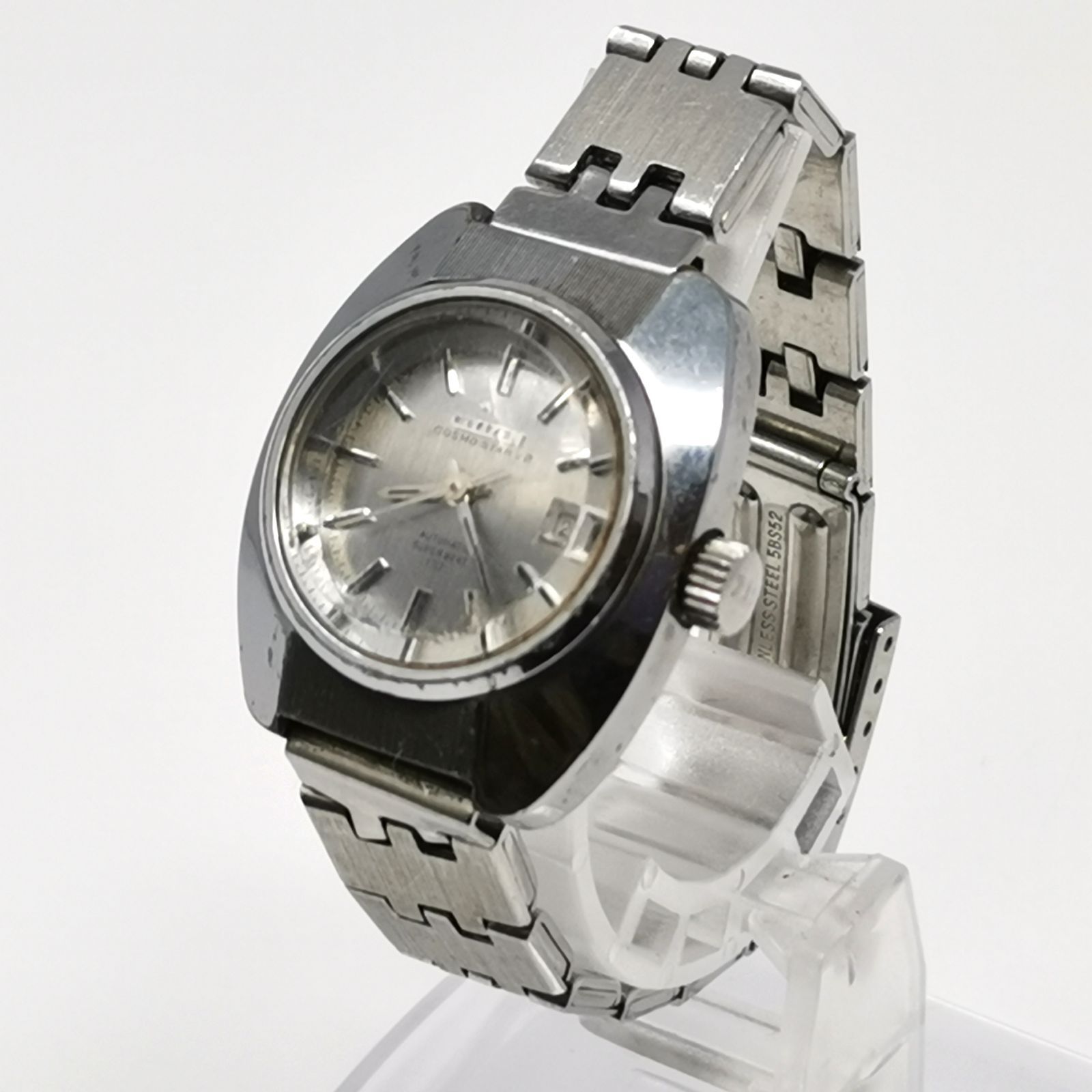 CITIZEN シチズン コスモスター 4-690133-K AT 自動巻 シルバー文字盤 デイト レディース腕時計 稼働品 風防 管理番号