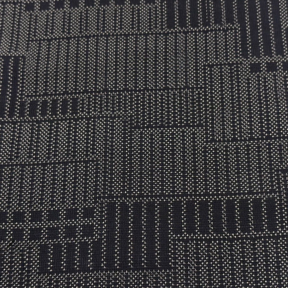 正絹　お召し　黒×墨色　蚊絣模様 正絹 お召し 黒×墨色 蚊絣模様 正絹 お召し 黒×墨色 蚊