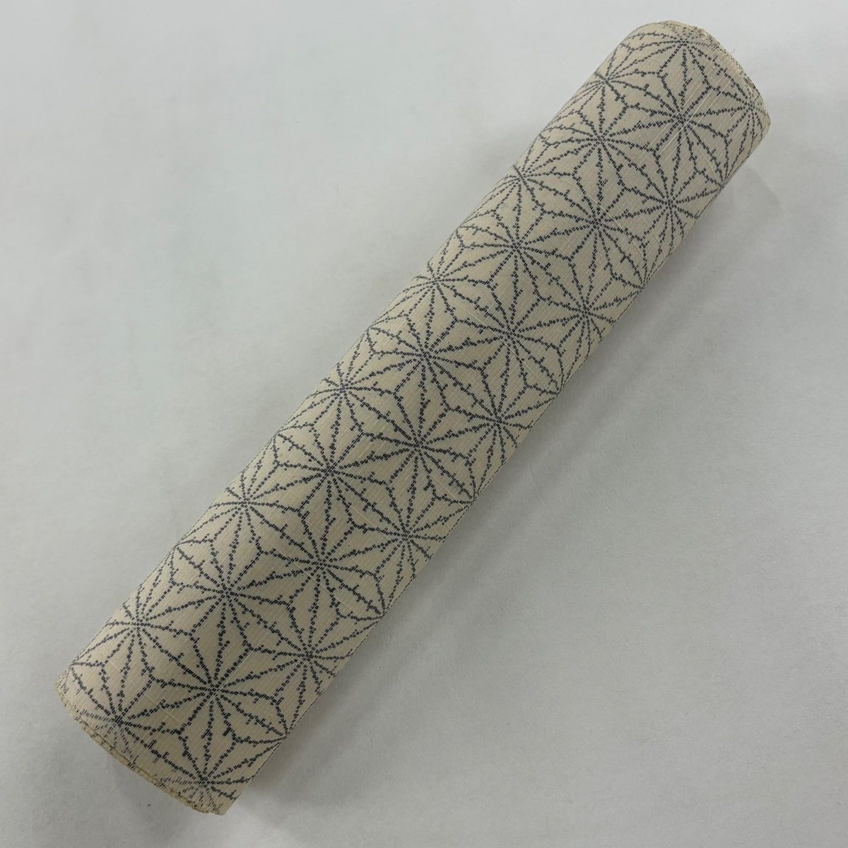  反物 秀品 紬 証紙有 麻の葉 ベージュ 正絹 その他 着物反物