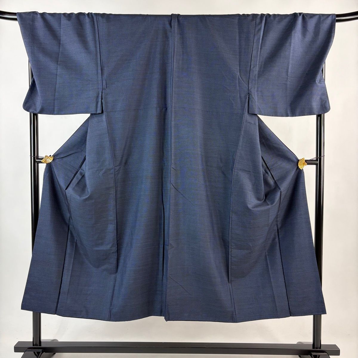 男着物 身丈144.5 cm 裄丈72.5 M 袷 アンサンブル 紬 紺色 正絹 秀品