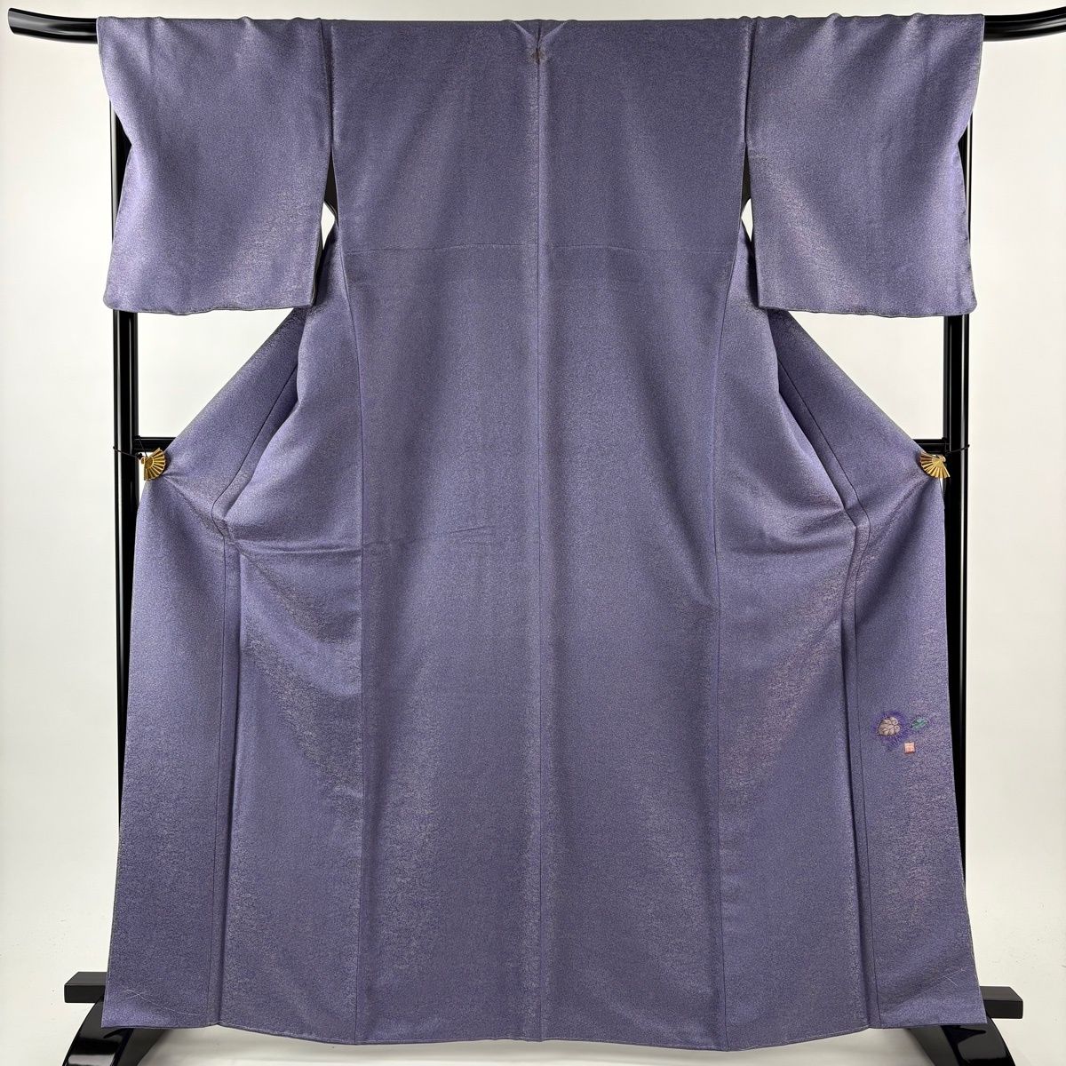 小紋 身丈165cm 裄丈69.5cm L 袷 久保田一竹工房 落款 草花 金通し