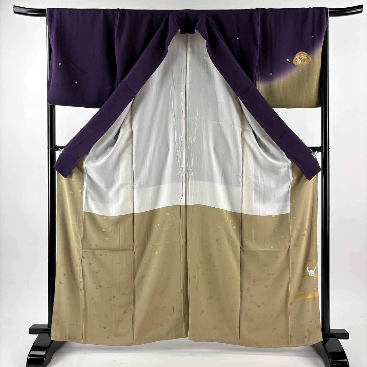 付下げ 身丈164cm 裄丈67.5cm L 袷 ホリヒロシ 落款 貝合わせ うさぎ