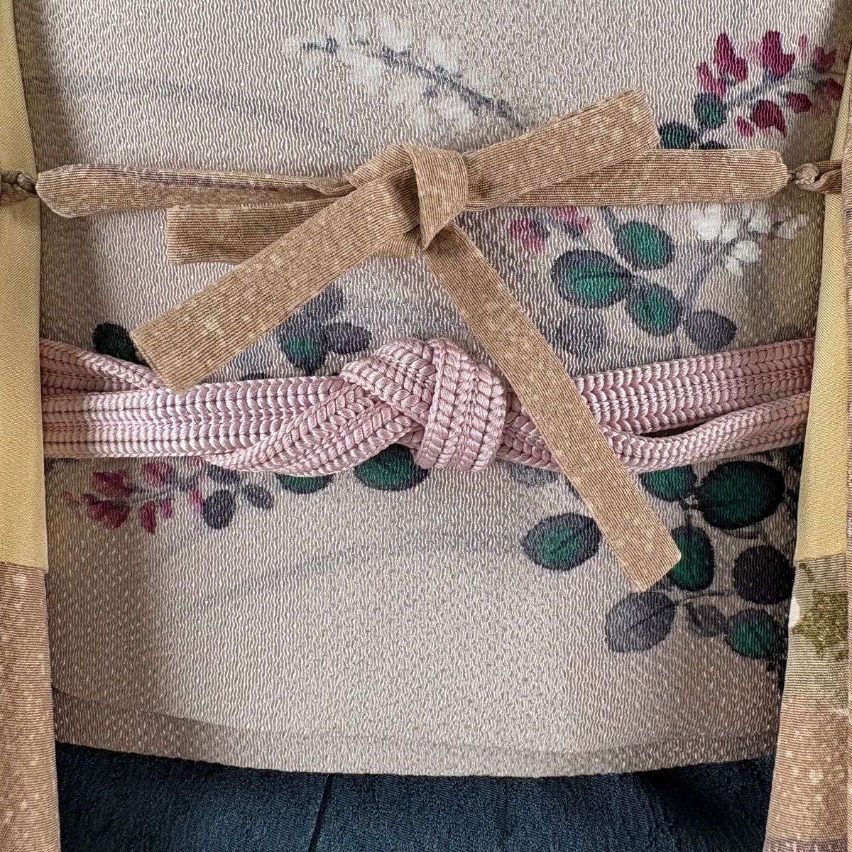  羽織 身丈104.5 cm 裄丈67.5 L 梅 霞 薄茶色 正絹 羽織 着物 浴衣