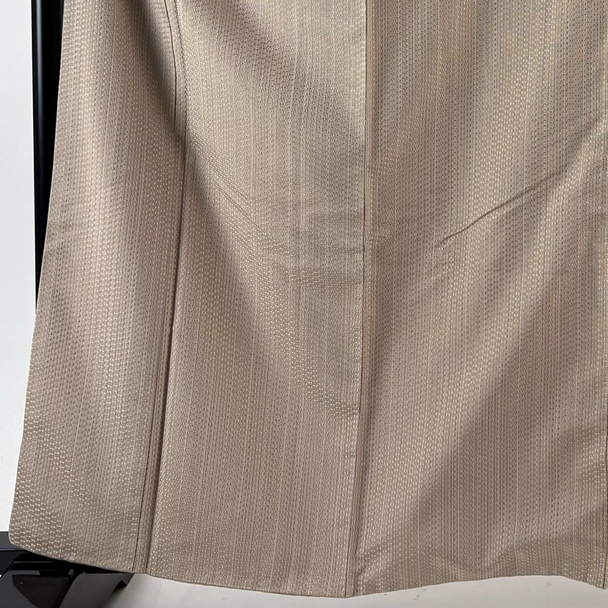 小紋 身丈164 cm 裄丈64.5 M 袷 縞 幾何学 薄小豆 正絹 一つ紋