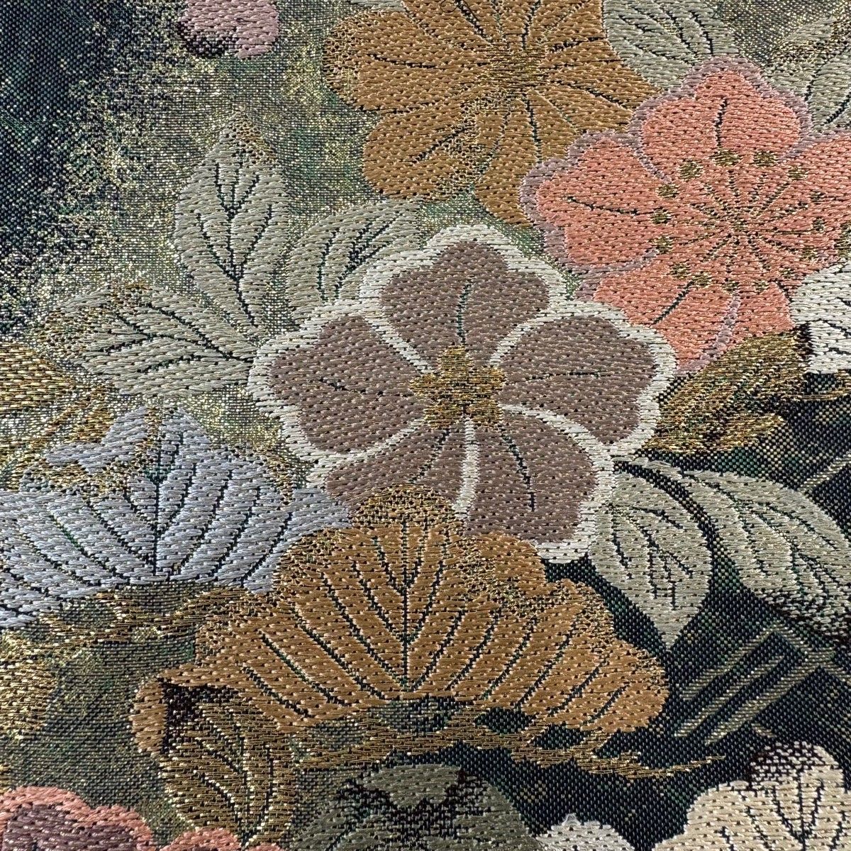 美品】 袋帯 秀品 草花 松 金糸 金彩 深緑 六通 正絹 【中古】 - メルカリ