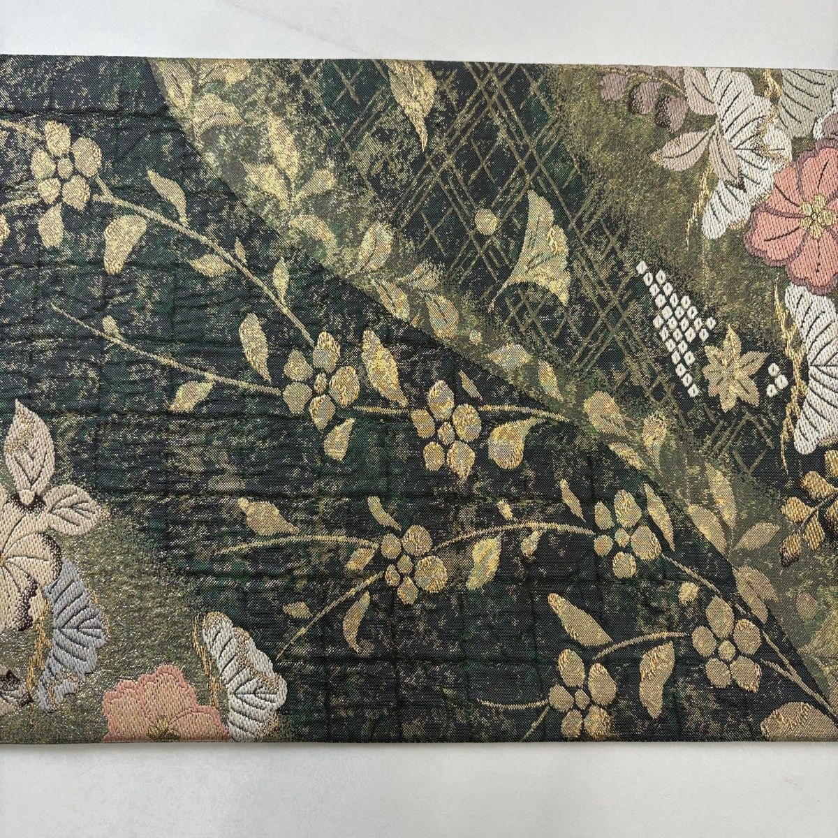 美品】 袋帯 秀品 草花 松 金糸 金彩 深緑 六通 正絹 【中古】 - メルカリ