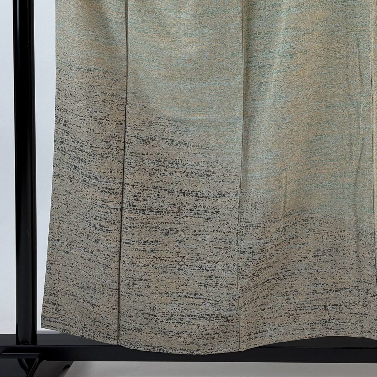 付下げ 身丈157 cm 裄丈65.5 M 袷 霞 ぼかし 灰緑 正絹 秀品 一つ紋