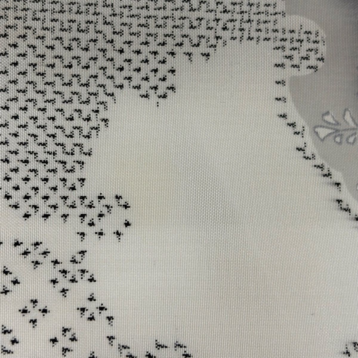  小紋 身丈160 5 cm 裄丈67 L 単衣 紬地 雪輪 笠松 クリーム 正絹 秀品 小紋 着物