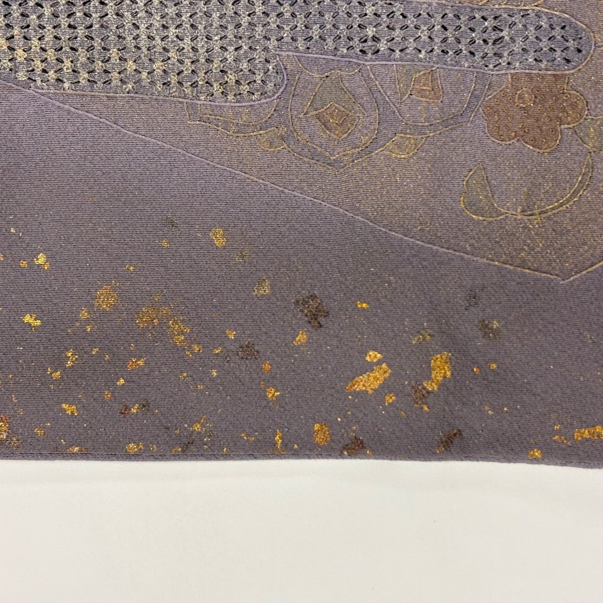  訪問着 身丈168 cm 裄丈69 5 L 袷 華文 鳥 刺繍 金彩 紫 正絹 秀品 一つ紋 訪問着 付け下げ 着物