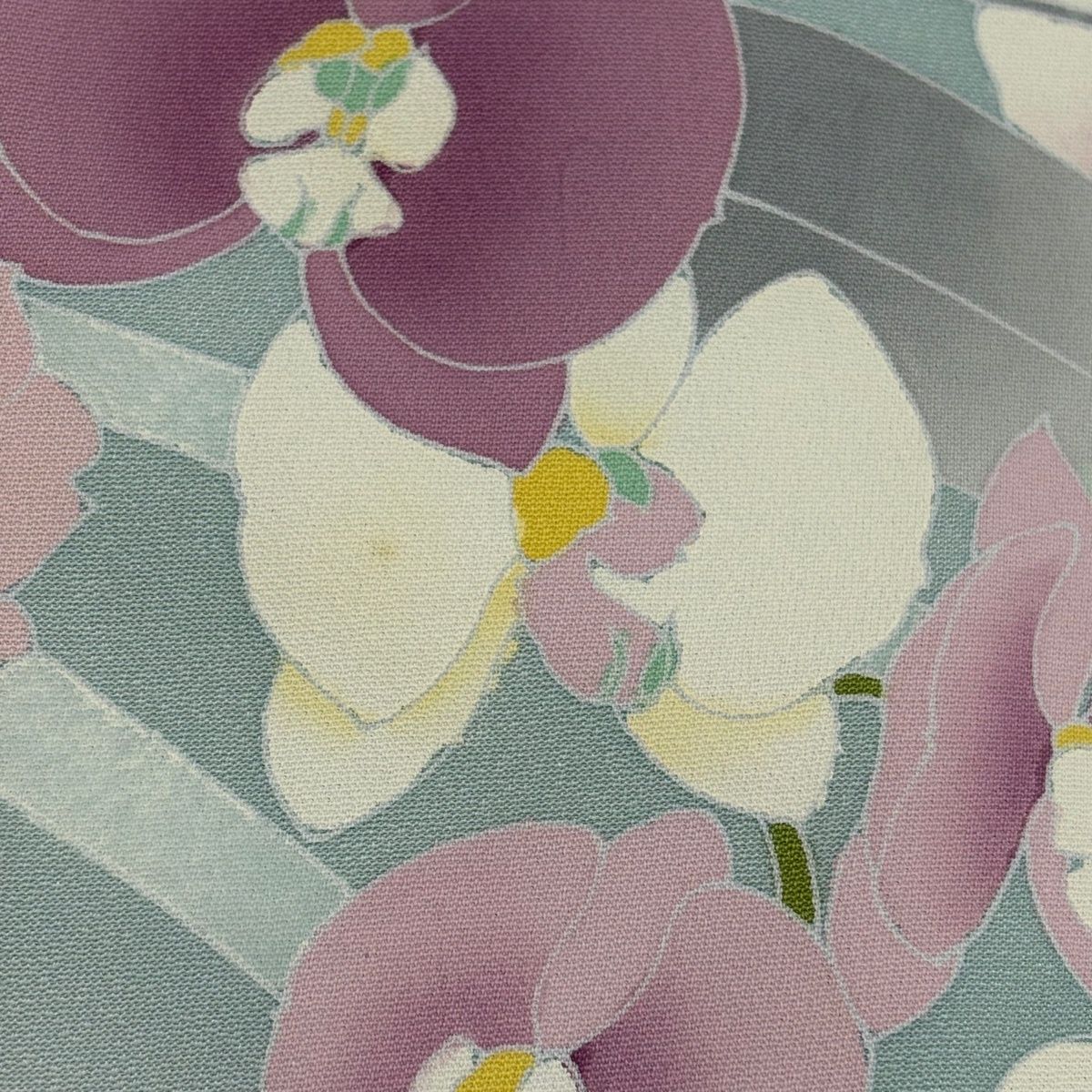  訪問着 身丈158 cm 裄丈62 S 袷 落款 草花 金糸 金彩 灰色 正絹 秀品 訪問着 付け下げ 着物