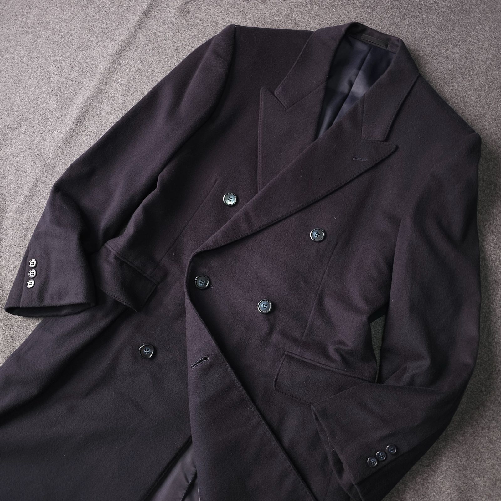 TROJAN】秋冬 メンズ カシミヤ100% ダブルブレスト ロング チェスター