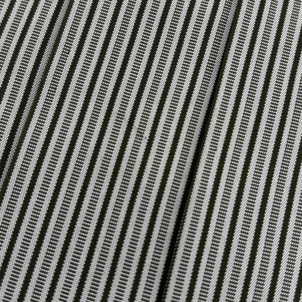 袴 行燈袴 仙台平 落款あり 縦縞模様 灰緑 正絹