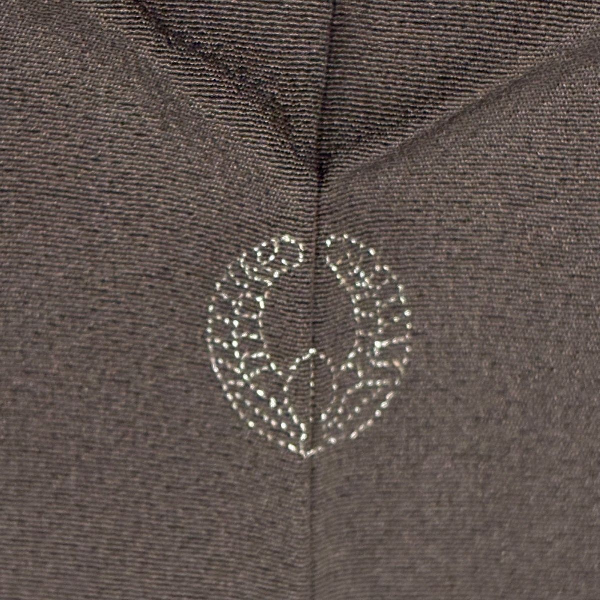  訪問着 身丈158.5 cm 裄丈62 S 袷 落款 草花 竹垣 茶紫 正絹 名品 一つ紋 訪問着 付け下げ 着物