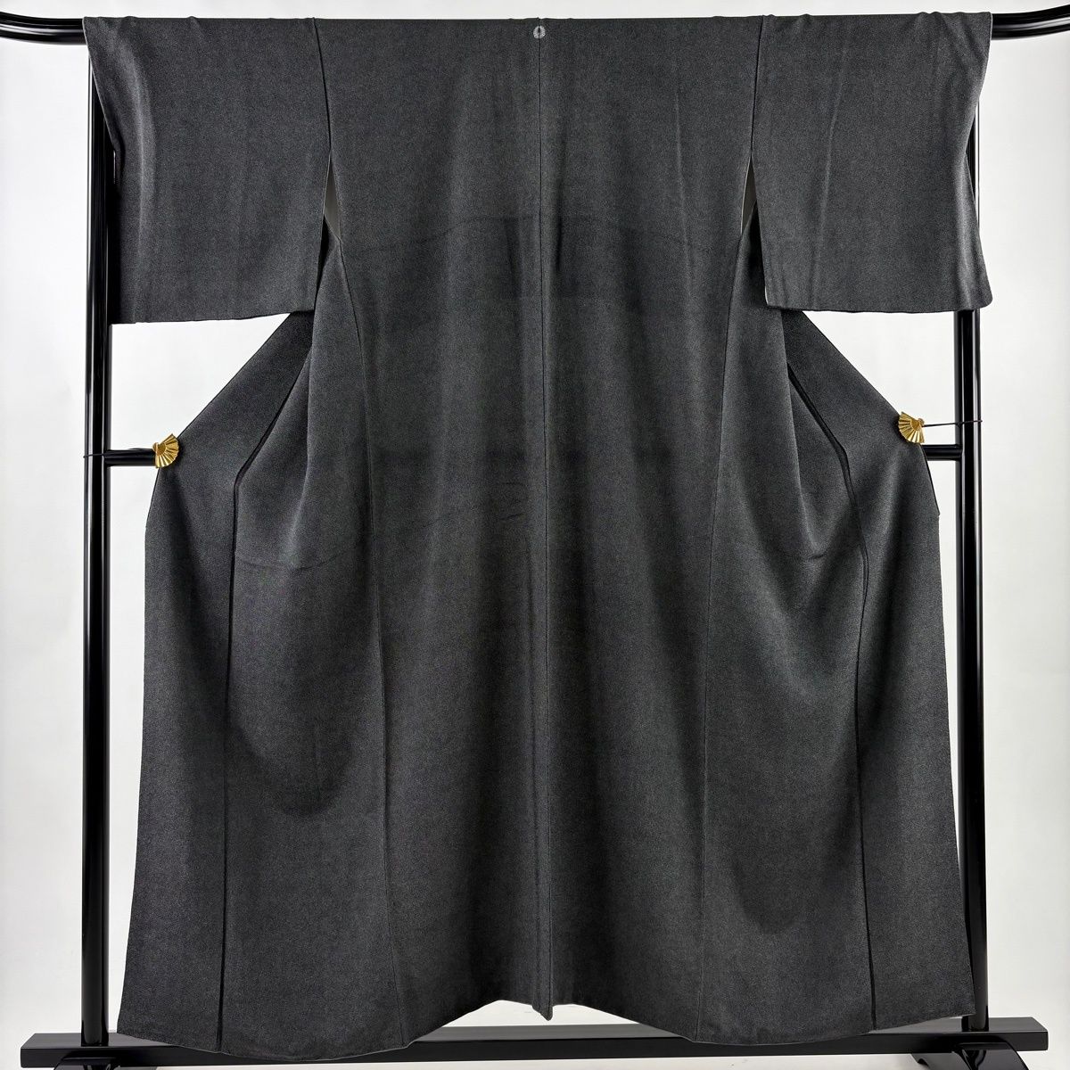 美品】 江戸小紋 身丈156.5cm 裄丈68cm L 袷 正三郎 落款 鮫 黒灰 正絹