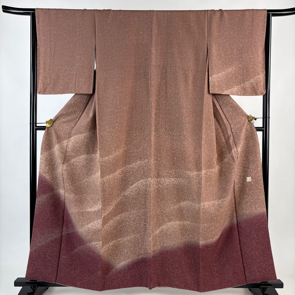 正絹 単衣 付下 花井幸子 未使用品 付下げ 身丈160cm 裄丈65cm M 袷 花井幸子 落款 幾何学模様 染分け 薄