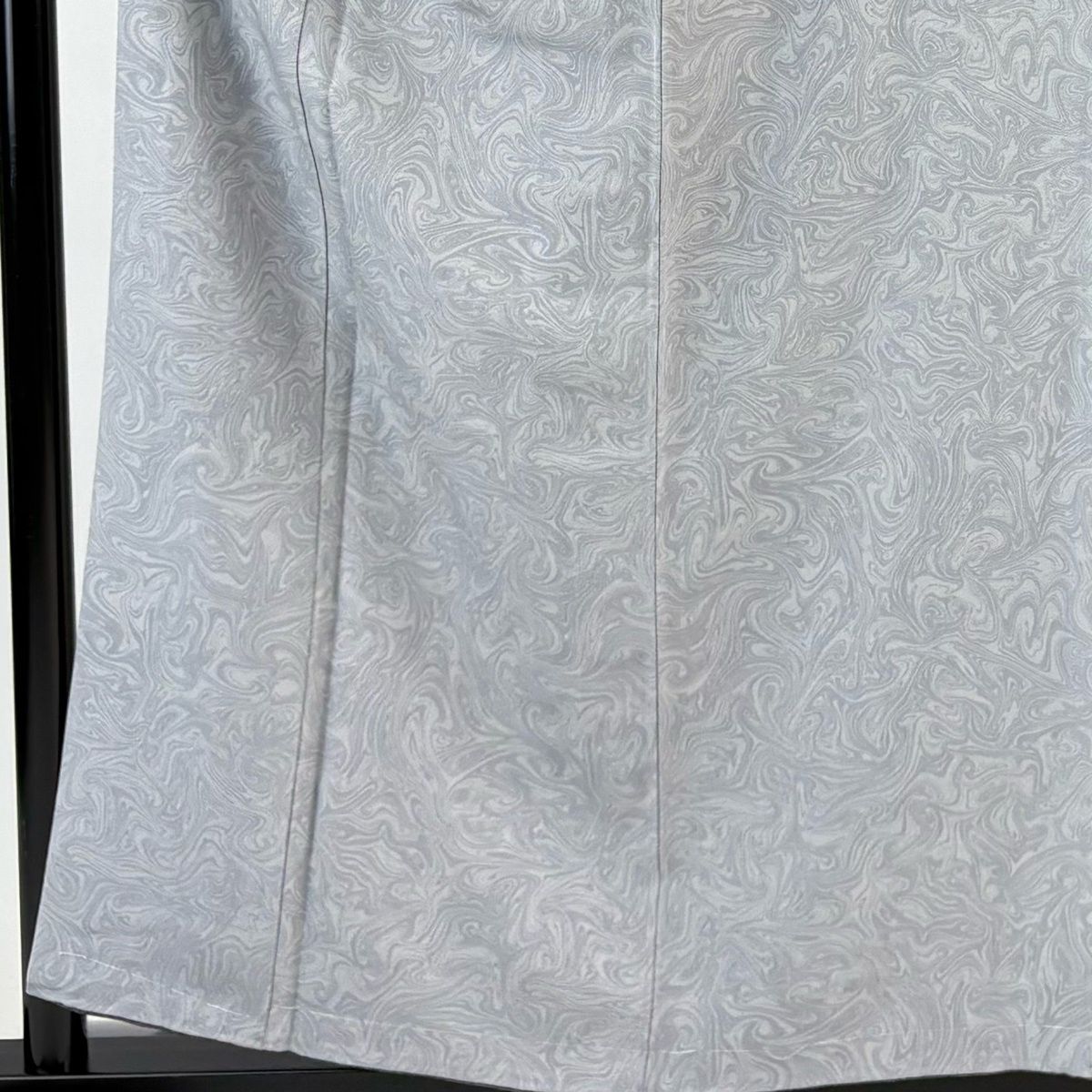 小紋 身丈159 cm 裄丈64 M 袷 墨流し 灰色 正絹 名品 一つ紋