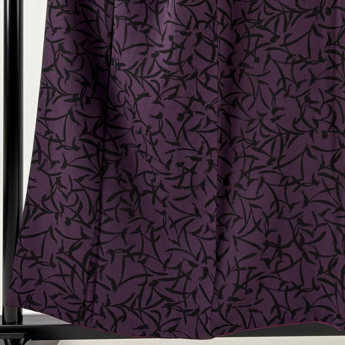 小紋 身丈157.5 cm 裄丈63.5 S 袷 うさぎ 濃紫 正絹 名品