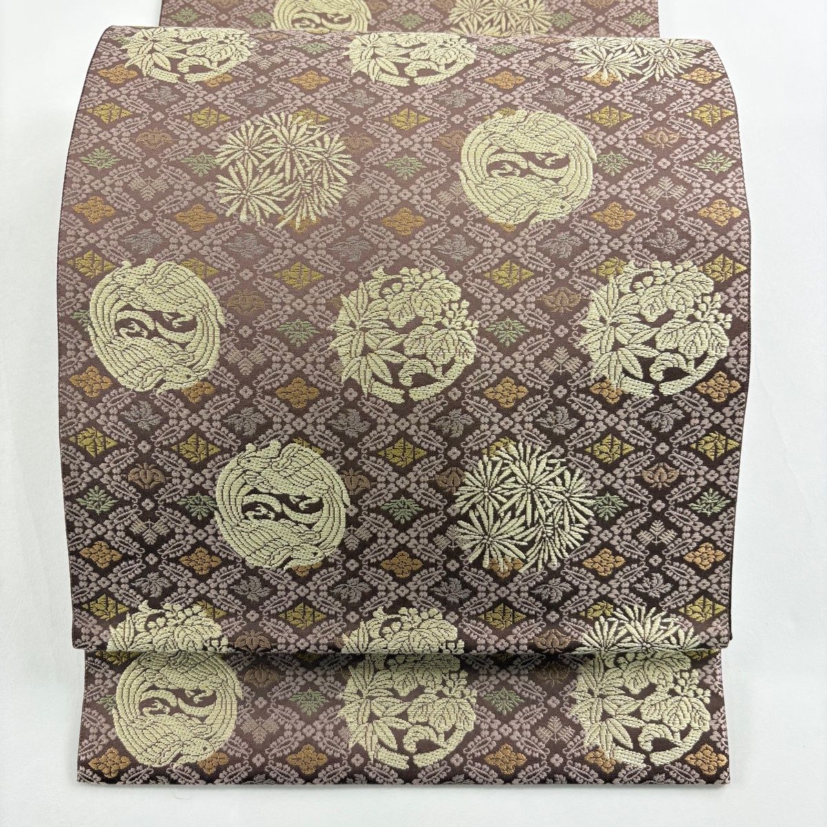 美品】 袋帯 名品 箔屋清兵衛 落款 証紙 西陣織 桐竹御印文 鳳凰 金糸