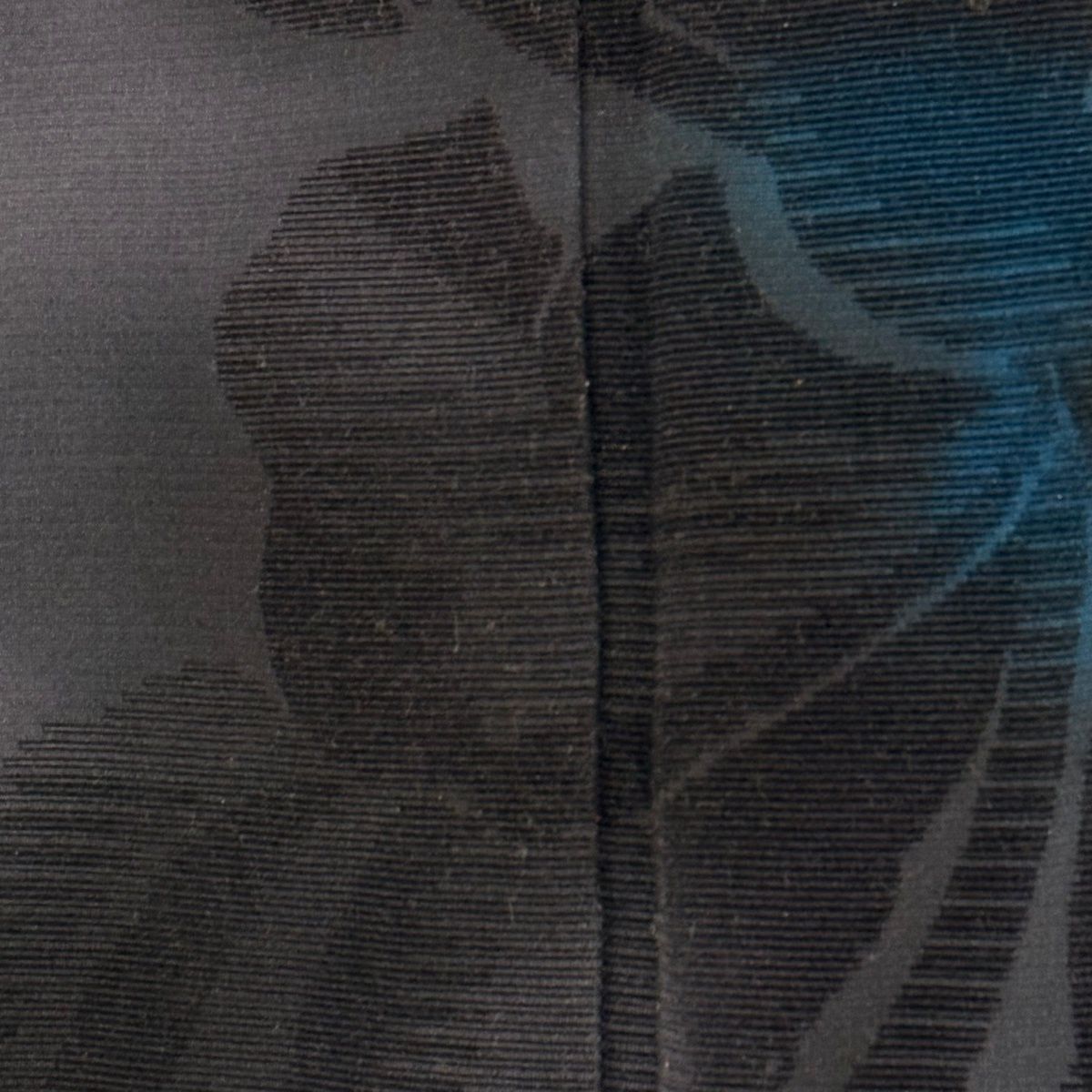  付下げ 身丈164 cm 裄丈66.5 M 袷 草花 ビロード風 ぼかし 墨色 正絹 訪問着 付け下げ 着物