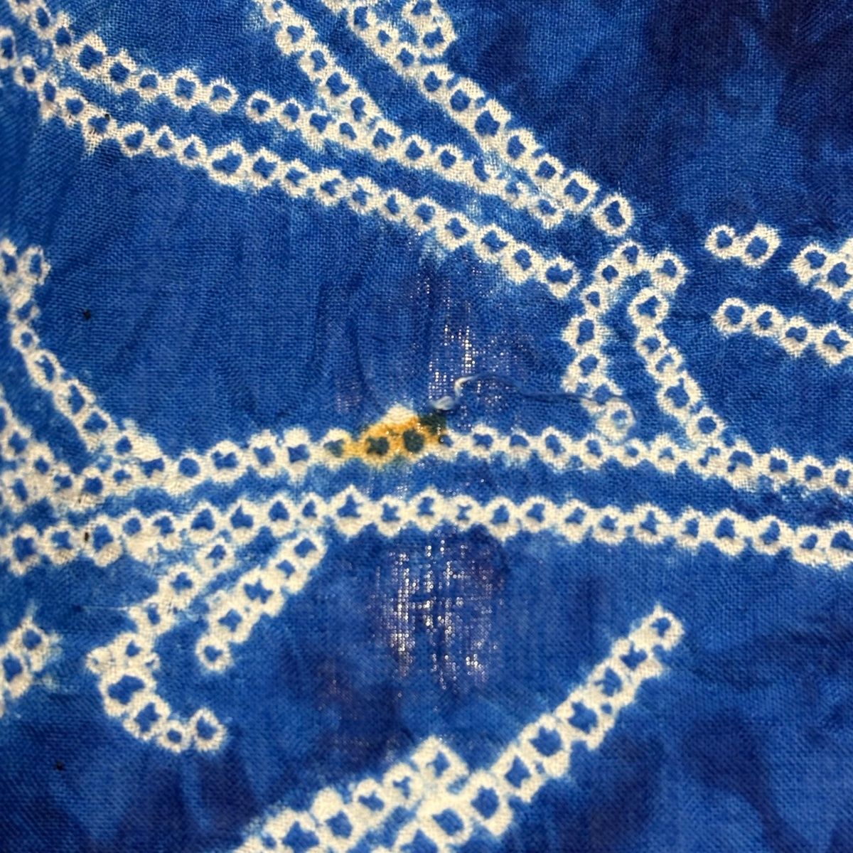  浴衣 身丈159.5 cm 裄丈65 M 絞り浴衣 草花 青 綿 名品 浴衣単品 浴衣