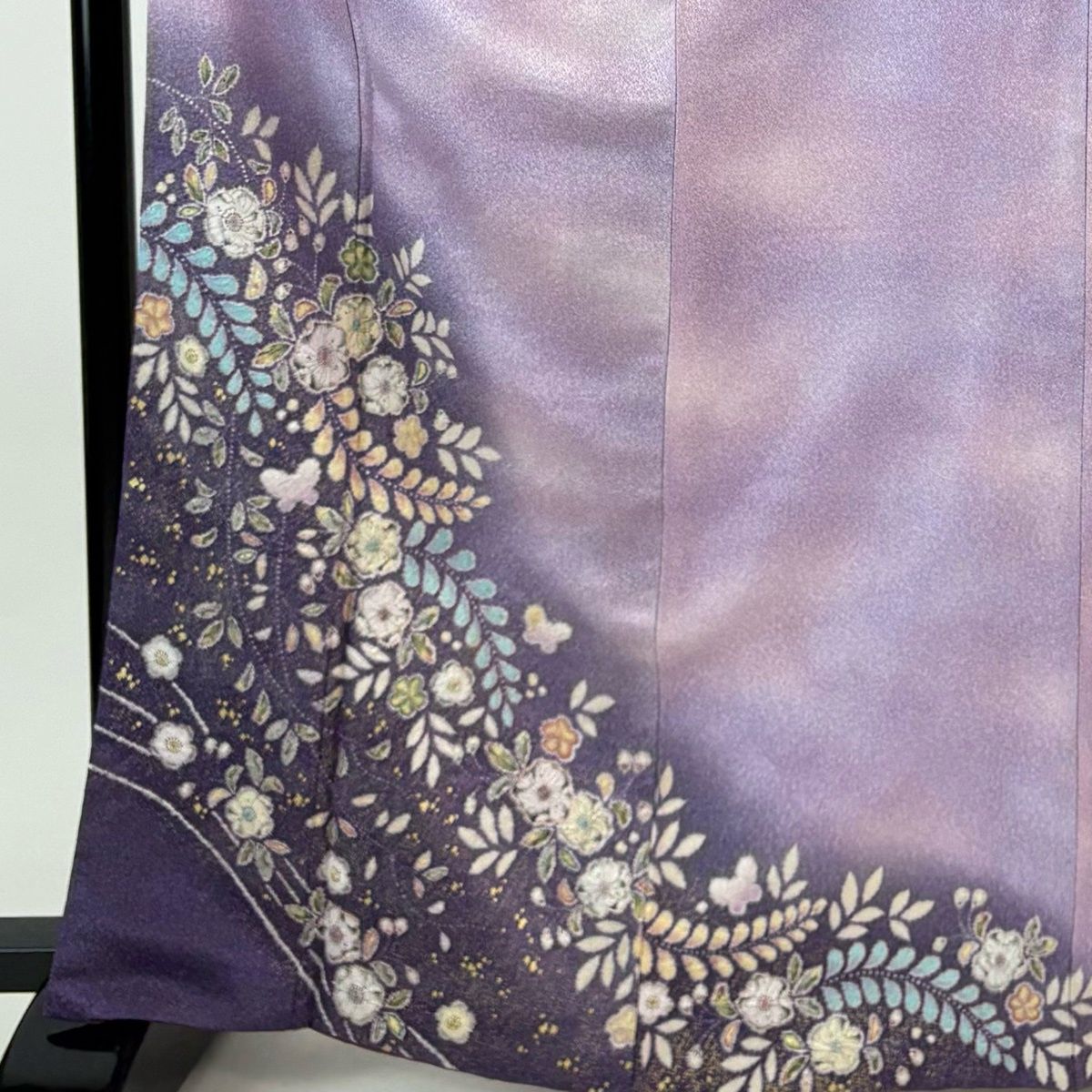 付下げ 身丈166.5cm 裄丈69cm L 袷 翠山工房 やまと 落款 辻が花 銀