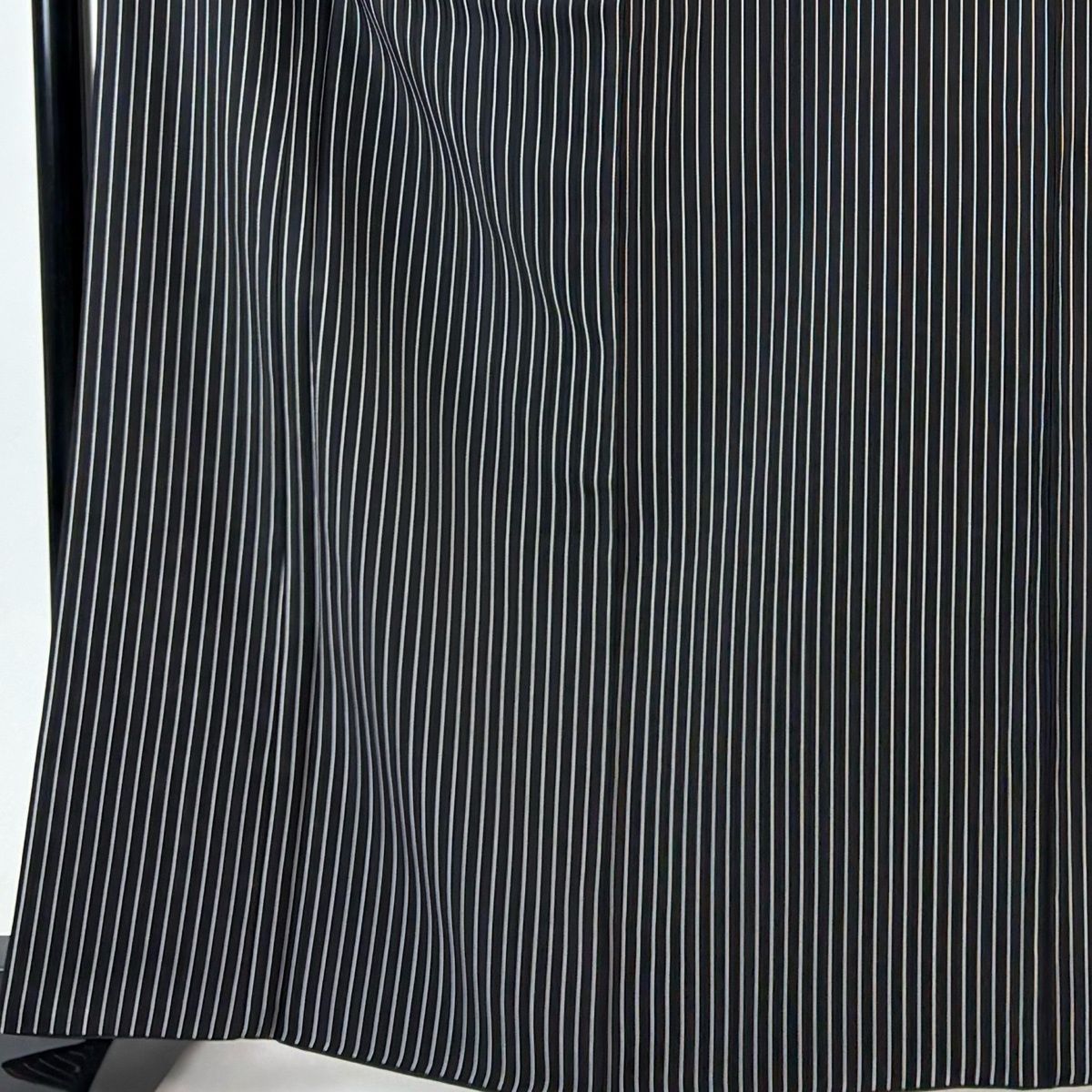 小紋 身丈165 cm 裄丈66 M 袷 縦縞 黒 正絹