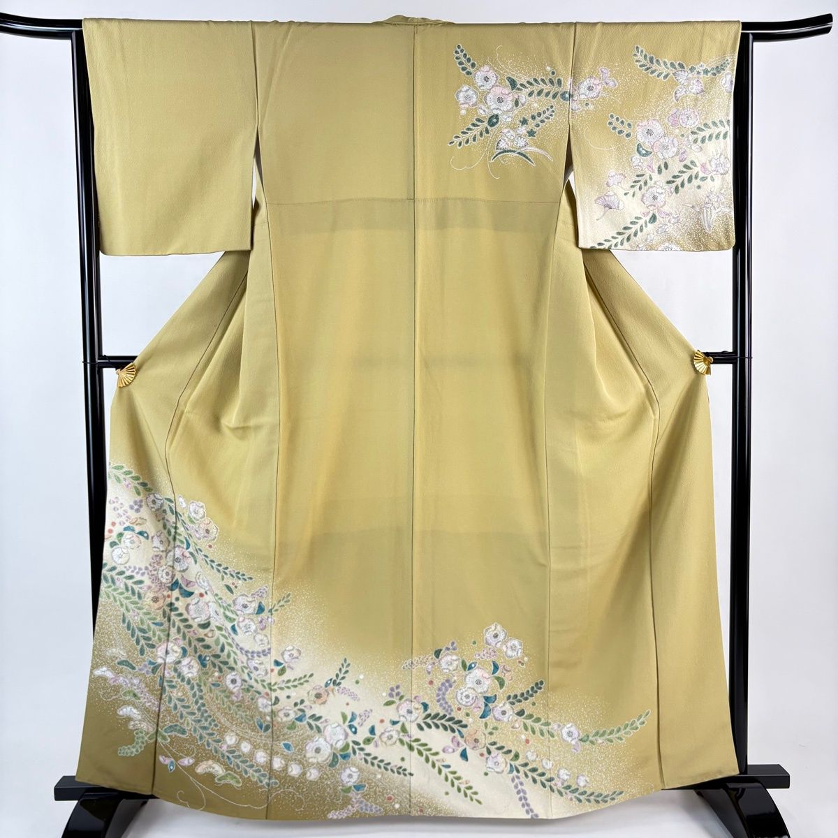 美品】 訪問着 身丈163cm 裄丈65cm M 袷 辻が花柄 唐草 金彩 ぼかし