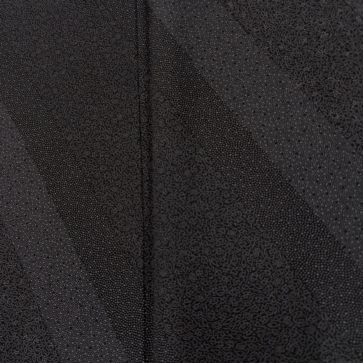 美品】 江戸小紋 身丈159cm 裄丈68cm L 袷 斜縞 寄せ柄 墨色 正絹 名品