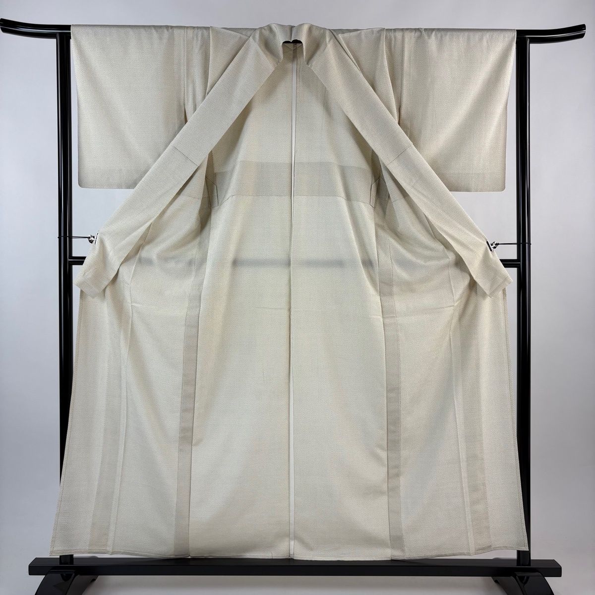  お召 身丈158 cm 裄丈64 M 単衣 本塩沢 証紙 絣柄 クリーム 正絹 その他 着物