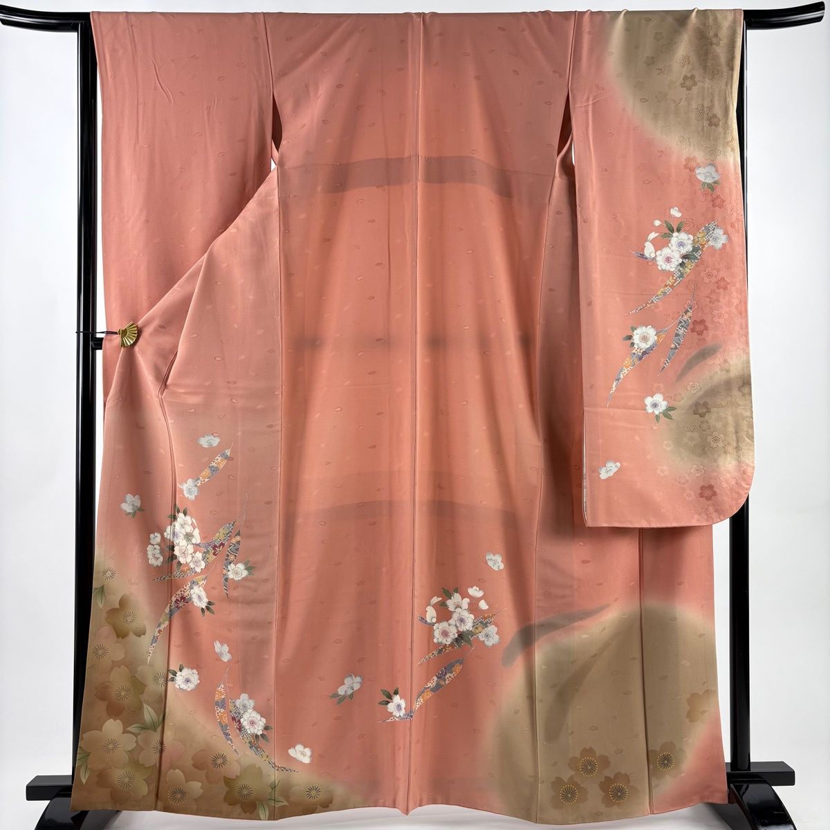 振袖 身丈164cm 裄丈66cm M 袷 桜 うさぎ 金彩 ぼかし ピンク 正絹