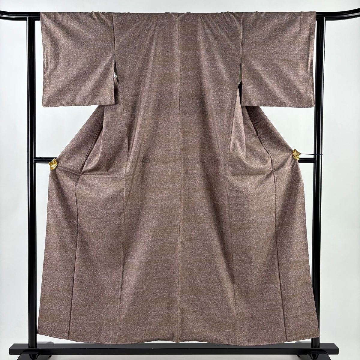 小紋 身丈156 cm 裄丈62.5 S 袷 大島紬地 証紙 霞 ぼかし 薄小豆 正絹