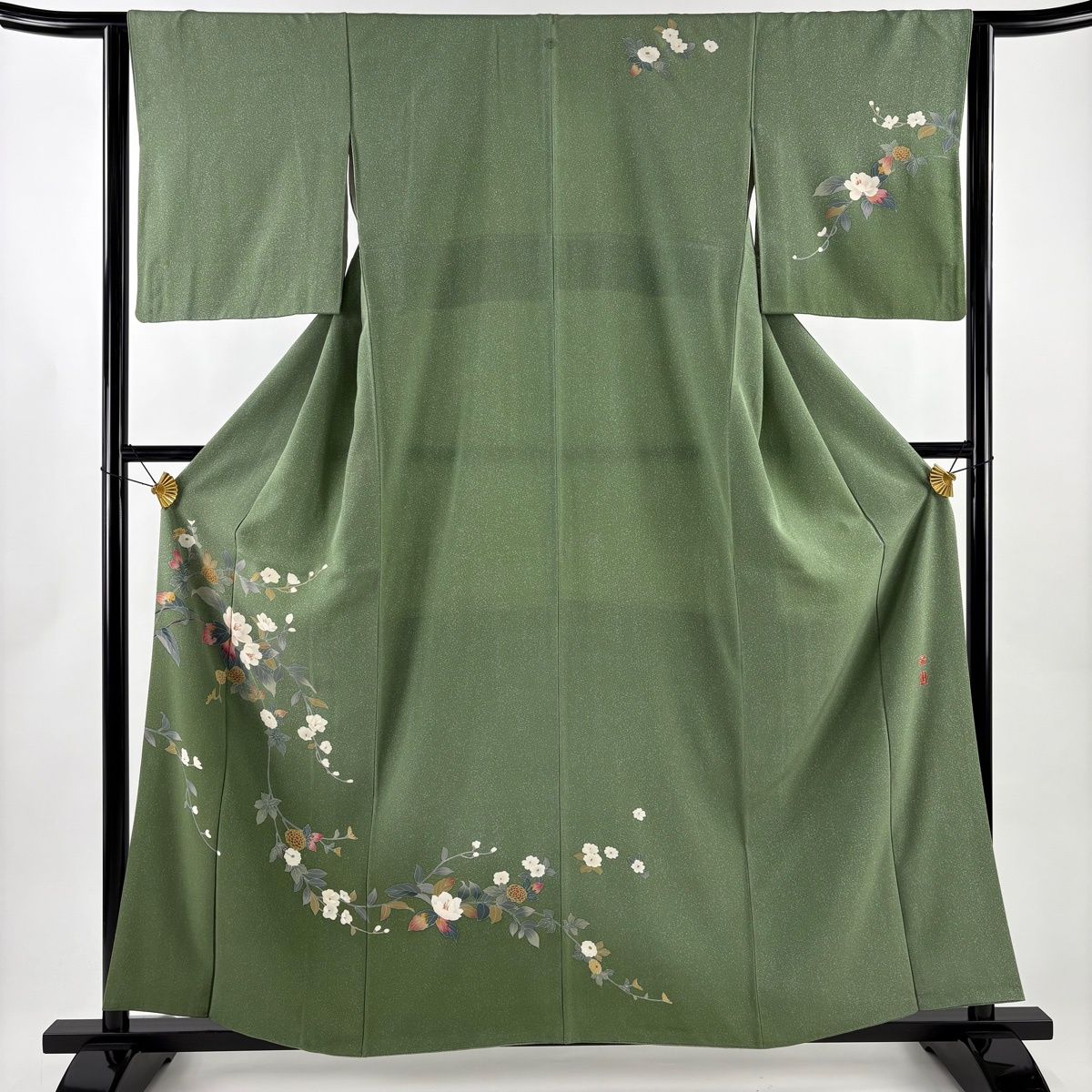 正絹 作家もの 友禅訪問着 菊 身丈（肩から）159㎝ 正絹 作家もの 友禅